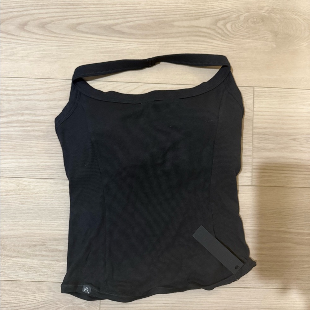 Oner Active Black Rib Halter Neck Top